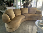 HIGH END CURVED DOWN SECTIONAL SOFA Gold Chenille