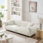 New Mid Century Loveseat Sofa, Modular Sectional Couch Fabric Upholste