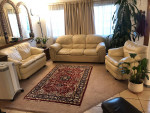 Leather Couch Set (3 piece) with Sofa Bed full size mattress