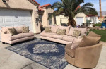 Sofa and loveseat and swilve chair
