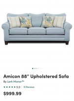 WAYFAIR AMICON LIGHT BLUE SOFA COUCH LIKE NEW