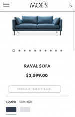 NEW Modern Blue Deep Sofa Couch (Delivery Available)
