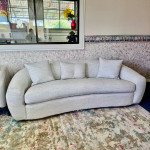 Curved Boucle Luxury Sofa Couch (Delivery Available)