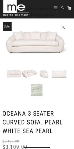 Curved Boucle Luxury Sofa Couch (Delivery Available)