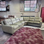 Large Distressed Leather Couch American Leather Sectional Sofa (Delivery Availab