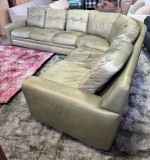 Large Distressed Leather Couch American Leather Sectional Sofa (Delivery Availab