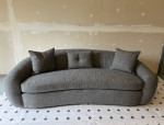 3 Seater Boucle Sofa Luxury Curved Couch (Delivery Available)