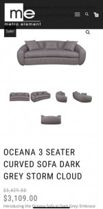 3 Seater Boucle Sofa Luxury Curved Couch (Delivery Available)