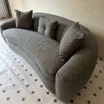 3 Seater Boucle Sofa Luxury Curved Couch (Delivery Available)