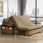 Modern Linen Convertible Sofa Bed with Storage, 61"
