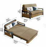 Modern Linen Convertible Sofa Bed with Storage, 61"