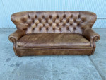 Restoration Hardware Churchill Leather Sofa with nailhead