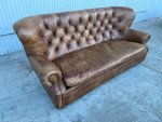 Restoration Hardware Churchill Leather Sofa with nailhead