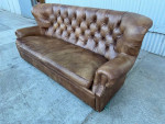 Restoration Hardware Churchill Leather Sofa with nailhead