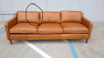 West Elm Hamilton Leather Sofa 90” cigar