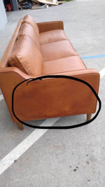 West Elm Hamilton Leather Sofa 90” cigar