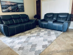 Beautiful Brand New Deep Blue Dual Reclining Sofa and Loveseat