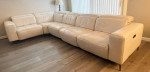 Alessa Frost leather sofa w/ 3 electric recliners!
