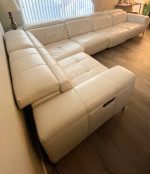 Alessa Frost leather sofa w/ 3 electric recliners!