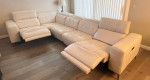 Alessa Frost leather sofa w/ 3 electric recliners!