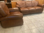 Leather Sofa and Chair