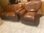 Leather Sofa and Chair