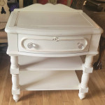 Stanley white wood sofa side end table nightstand night stand bedroom