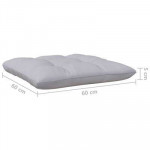 4-Seater Patio Sofa with Gray Cushions Solid Pinewood