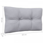 4-Seater Patio Sofa with Gray Cushions Solid Pinewood