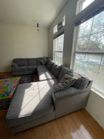 Used - Bonaterra Charcoal 127" 2 Piece Sectional with Right Arm Facing Sofa Chai