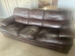 Brown leather sofa