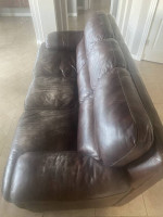 Brown leather sofa