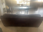 Brown leather sofa