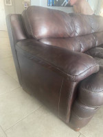 Brown leather sofa