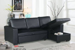 Leather Sofa Chaise w/Pull-out Sleeper