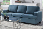 Elmont blue linen sofa