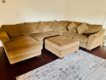ASHLEY FURNITURE Large Sectional Sofa Couch + Ottoman