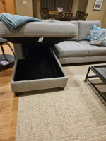Sofa gray like new w/ large storage space