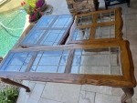 Solid, oak tables. Set of three tables, coffee table sofa table.
