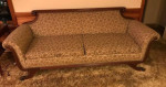 19th Century Style Rolled Arm Carved Mahogany Sofa