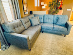 Ashley Zardoni Mid-Century Modern 2-Piece Sectional Sofa - Gray