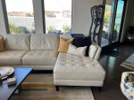 Off White Leather Sectional Sofa