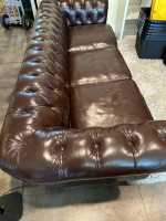Brown Leather Chesterfield Sofa
