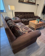 Western Sofa Set x Leather/Suede Look Comfy
