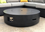 Patio, outdoor modern wicker furniture sofa set with fire pit- new