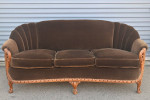 1920's French Rococo Style 3-Piece Mohair Settee Sofa & Armchair Set