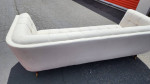 "Tuxedo" Tufted sofa with wood/ metal feet