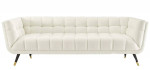 "Tuxedo" Tufted sofa with wood/ metal feet