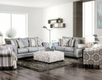 Gray Stain Resistant Sofa/love Set with pillows RETAIL $3190