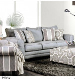 Gray Stain Resistant Sofa/love Set with pillows RETAIL $3190